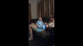 Having a baby in the house is so much fun, here he is trying to copy us and make funny sounds