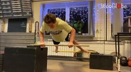 Russian fitness enthusiast completes challenging 'magic' push-up