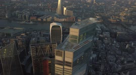 Incredible drone footage rising above 22 bishopsgate during sunrise- 4K