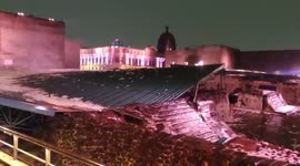 Mexico: Roof Over Aztec Temple Partially Collapses During Hail Storm In Mexico City 2