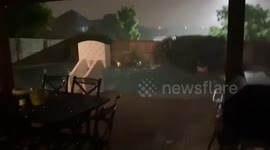 US: Large Hailstones Pelt Pool In Texas During Tornado-Warned Storm