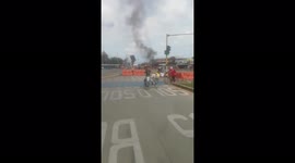 Mobile Anti-Riot Squad deployed in Colombia to disperse protesters during anti-tax strike