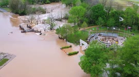 Flash flooding in Benton County, Arkansas as Lake Bella Vista dam fails
