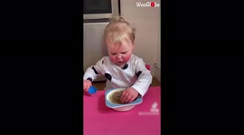 UK toddler left confused as mum hands her bowl of frozen cereal