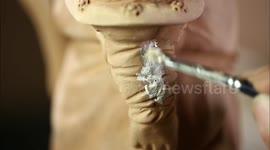 Mend the Clay Figure with Putty and Polish it with Sandpaper