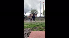 'Owners Test Adorable Husky by Running in Opposite Directions'