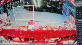 Armed gold shop robber forced to do crime re-enactment in full PPE hazmat suit