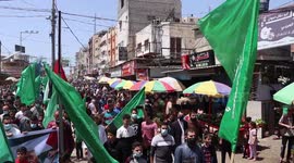 Hamas demonstration after the postponement of Palestinian elections