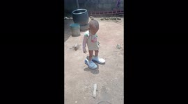 Toddler obsessed with uncle shoes gets to wear it for the first time
