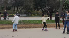 Roller skate dance class in London sees old man have the time of his life