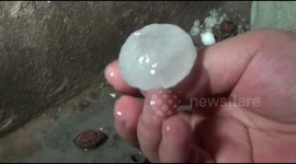 Golf ball-sized hail hits city in China