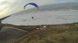 Dramatic Kiter and Paraglider Accident
