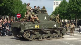 May 9, 2015. Pageant of the anti-tank ambush of German army during the liberation of Paris in May 9, 1945 - Part 3/3