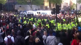 Police and protestors clash near Downing Street over new Conservative government
