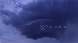 Dying mothership supercell storm over Kansas