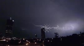 Lightning hits building twice!