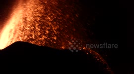 Reunion Island volcano eruption