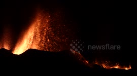 Lava erupts from Reunion Island volcano