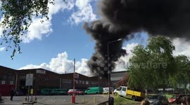 Fire at Sainsbury's distribution depot in Charlton, UK