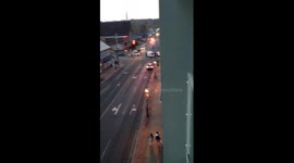 Aftermath of ambulance crash