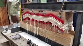Glue oozing out of skateboard press is