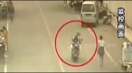 Man crashes after checking out short skirt