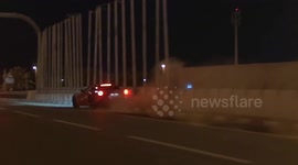 Ferrari supercar crashes in Dubai street race