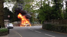 Dramatic footage of car fire in Grasmere