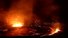 Lava lake in Hawaiian volcano