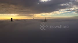 Brisbane shrouded in fog