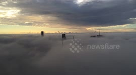 Brisbane shrouded in thick fog