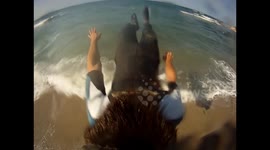 Handmade Slip and Slide + Head Mounted Cameras View