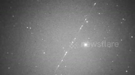 SpaceX's Starlink L24 satellite train in the UK night sky