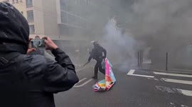 Labor Day protesters and riot police clash in Lyon, France