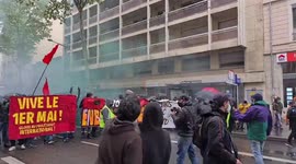 France: Labor Day Protesters And Riot Police Clash In Lyon 6