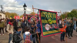 Kill The Bill protesters arrive at Buckingham Palace then onwards to Parliament Square