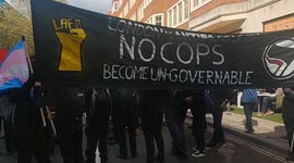 Police try to engage with small group of antifa