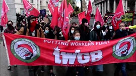 International workers may day gathering during London slow climb out of the long lock-down