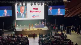US Senator Mitt Romney gets booed at Republican party convention in Utah