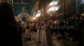 Ortodox christians attend Easter service in Kiev, Ukraine despite the pandemic