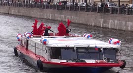 Boats carnival in St Petersburg, Russia