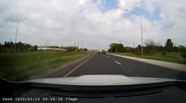 Car Nearly Collides With Other Car While Changing Lanes On The Highway