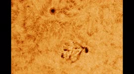 Sunspots dynamics - the movements of planet size sunspots captured in a timelapse
