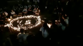 Candles lit in Tel Aviv's Rabin Square to remember victims of the Lag B'Omer tragedy on Mount Meron in Israel