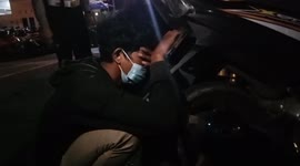 Motorbike Arrested, Man in Padang Crying and accompanying his motorbike at the police station