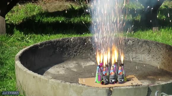YouTuber sets off 10 'volcano fireworks' at once in explosive experiment