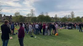 Cambridge University students descend upon Jesus green in Cambridge for Caesarian Sunday.