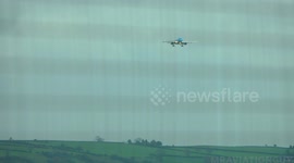 Pilots battle strong winds at Bristol Airport as KLM flight arrives from Amsterdam