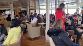 No social distancing on Isle of Wight Bank Holiday Red Funnel Car Ferry