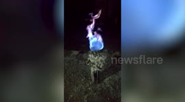 Locals panic as flames erupt from borewell in central India